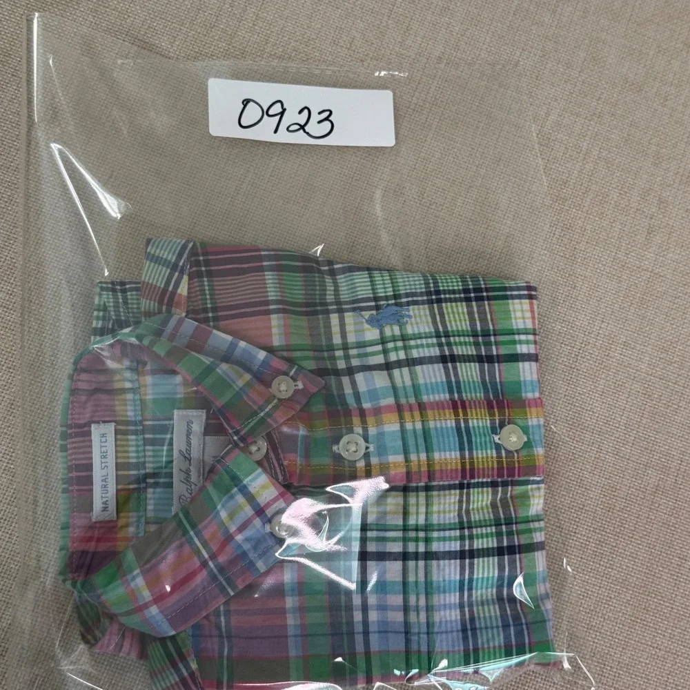 Ralph Lauren Baby Boys Multi Color Plaid Natural Stretch Button Down Shirt 9M